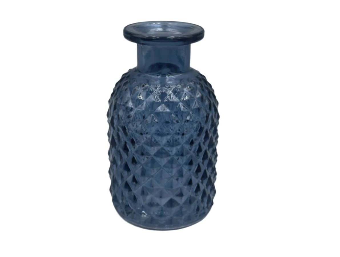 Blue Patterned Bottle Small Vase