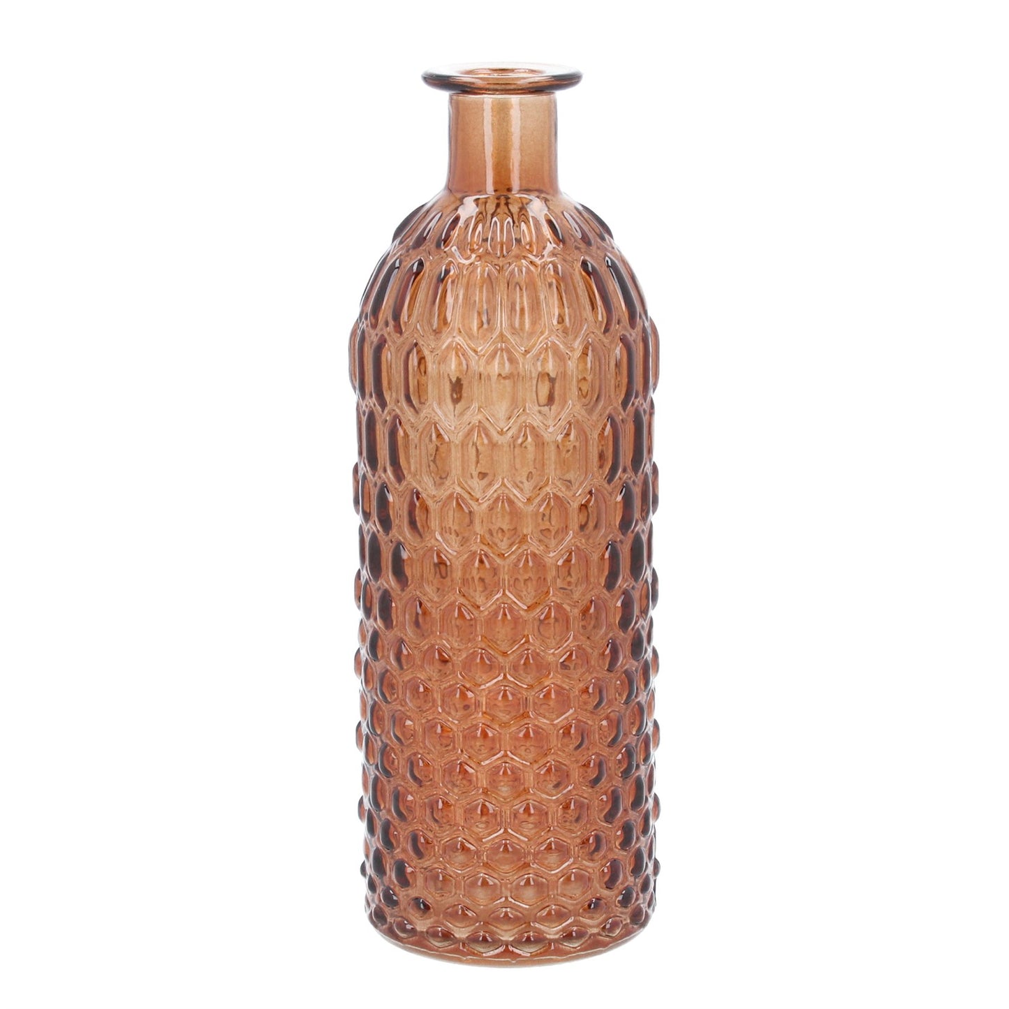 Amber Honeycomb Glass Vase