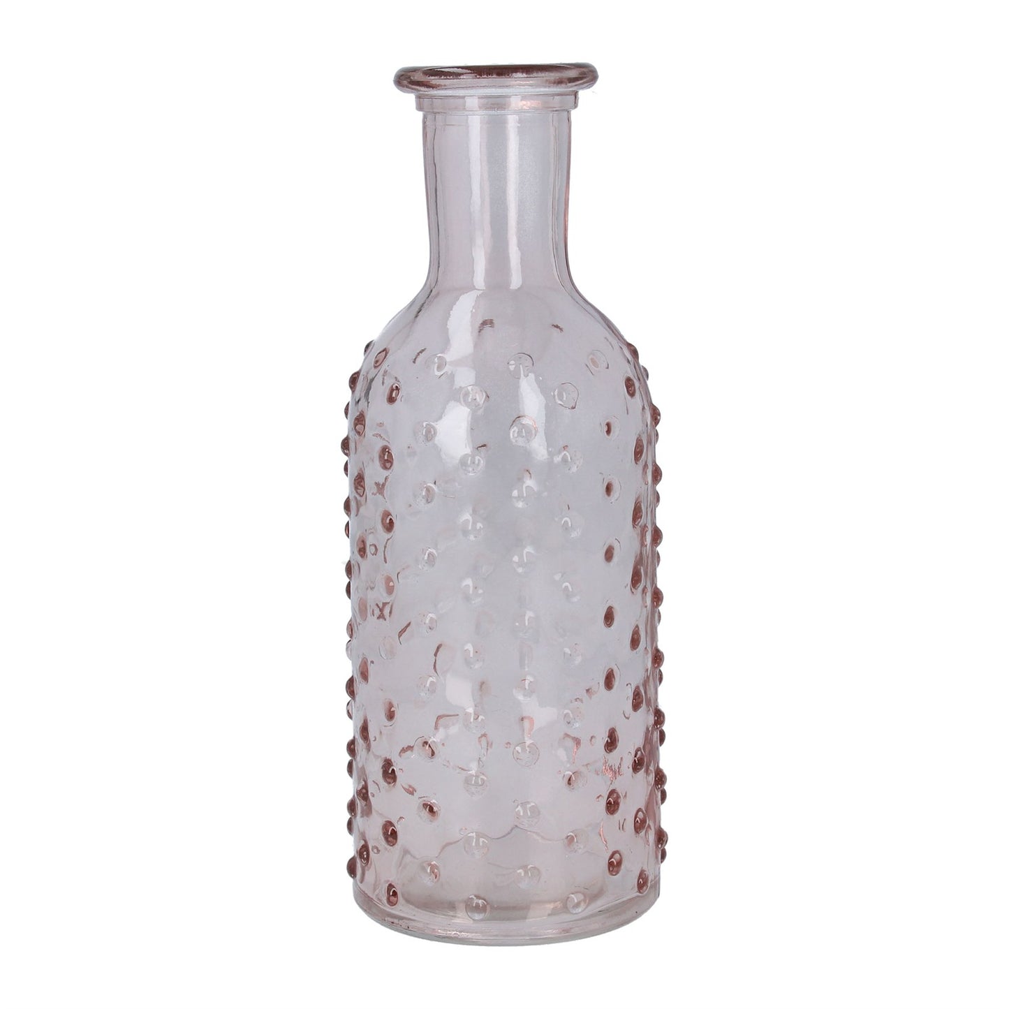 Pink Dimple Bottle Glass Vase