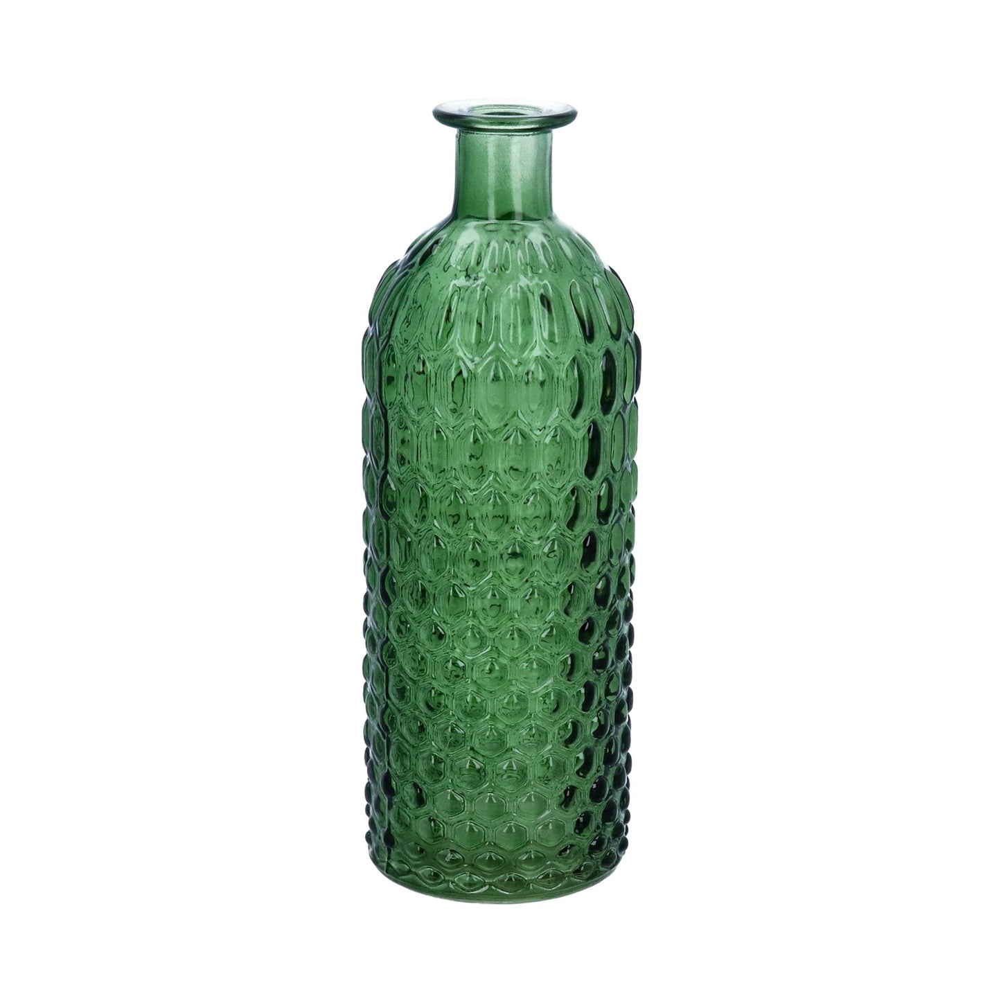 Green Honeycomb Glass Vase