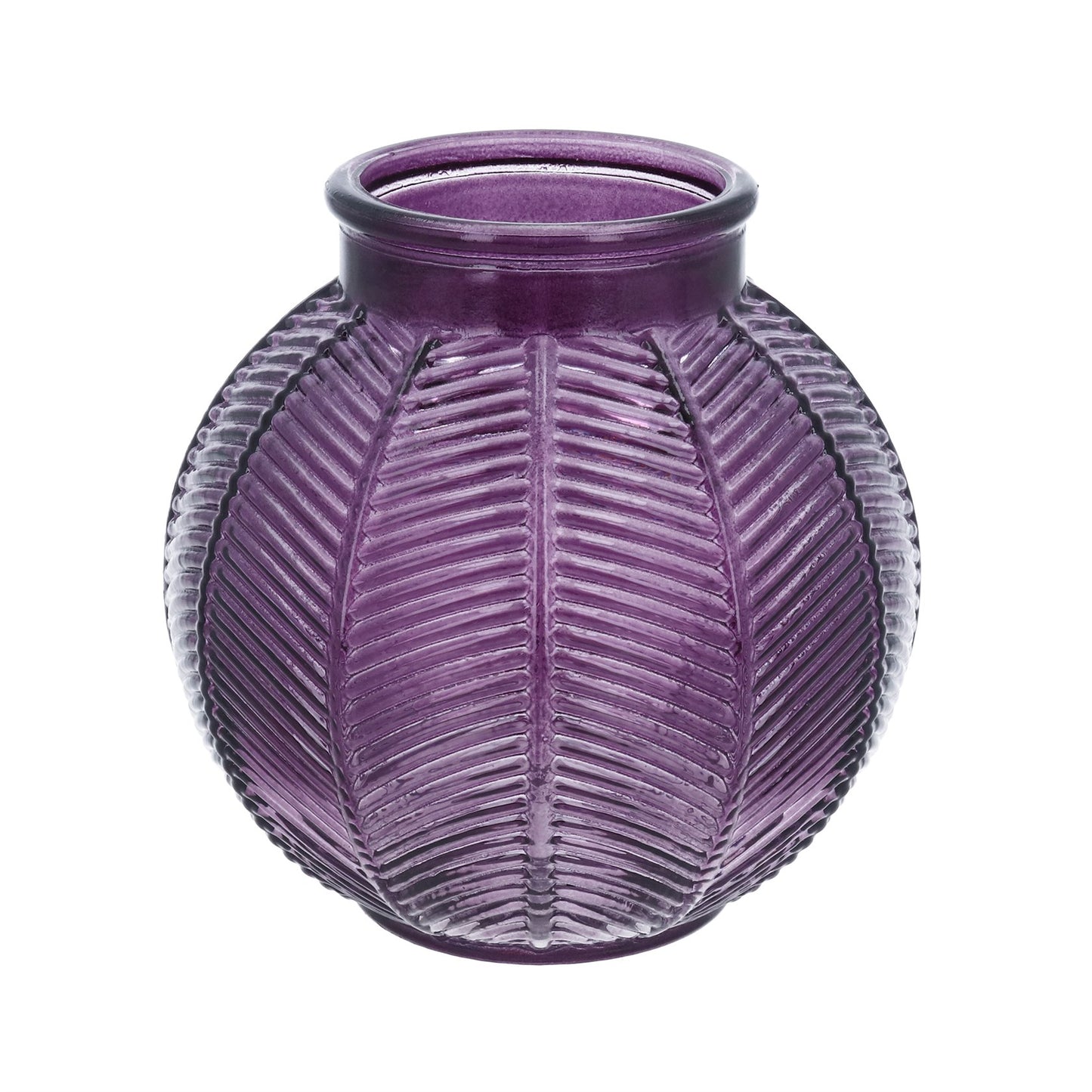 Purple Leaf Glass Ball Vase.