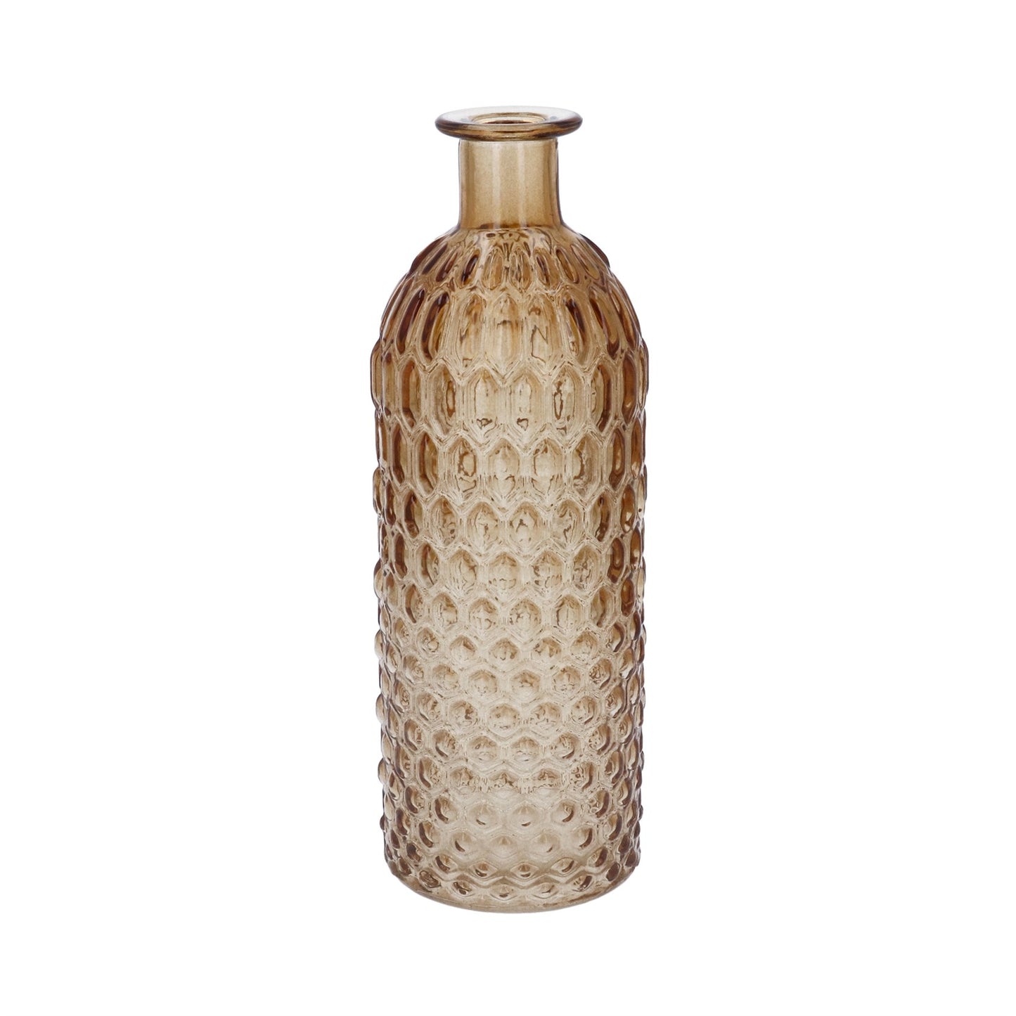 Light Amber Honeycomb Glass Vase
