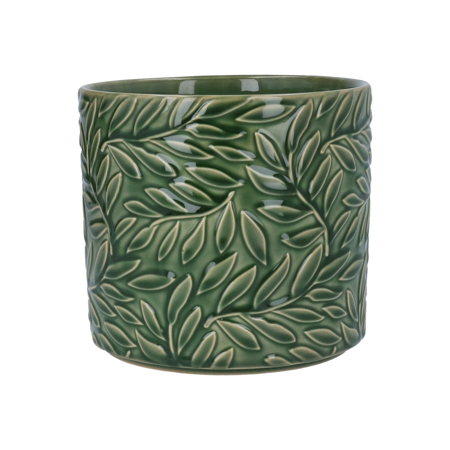 Green Reactive Glaze Stoneware Medium Planter