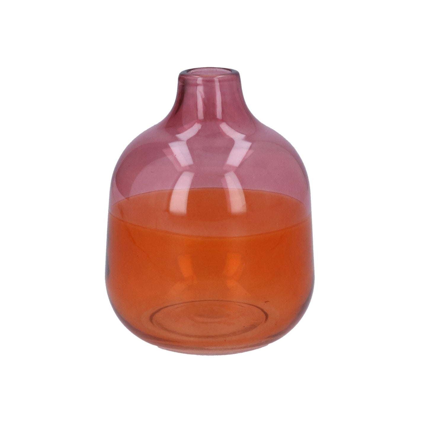 Orange and Pink Two-Tone Glass Vase