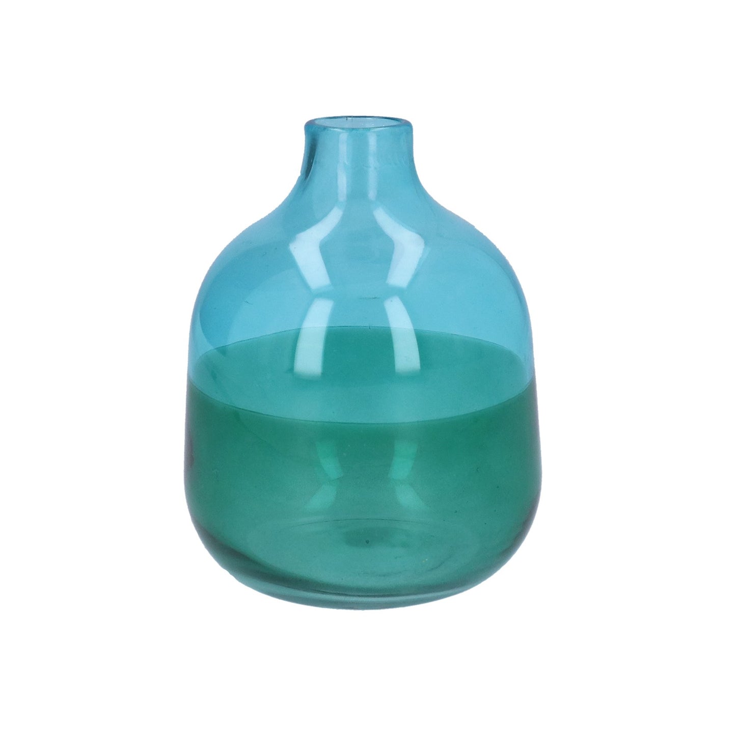 Blue and Green Two-Tone Glass Vase