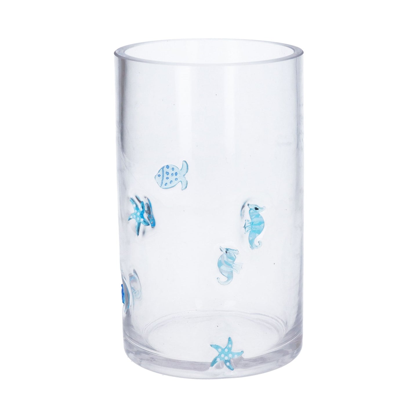 Glass Embossed Sealife Tube Vase