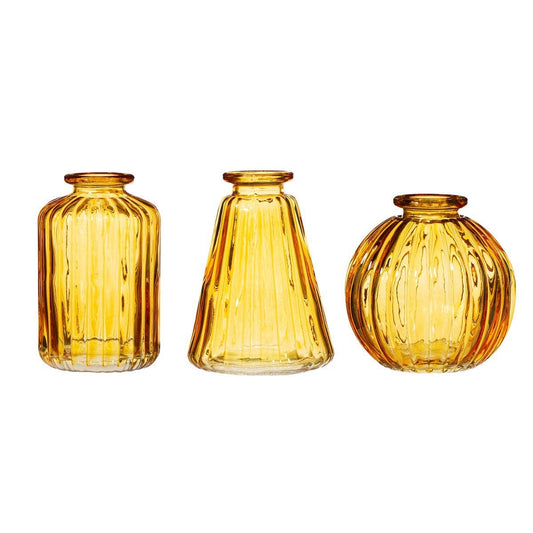 Yellow Glass Bud Vases
