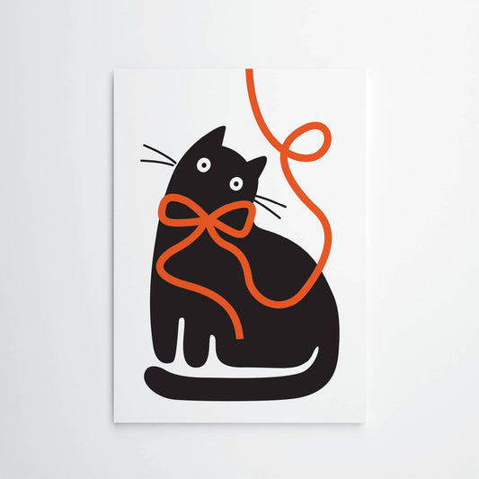 Ribbon Cat - Print: A4