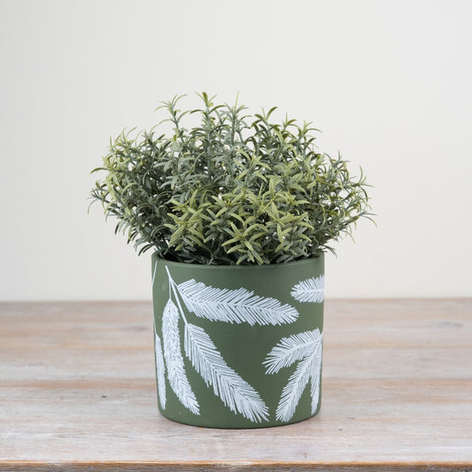 Green Leaf Terracotta Medium Planter