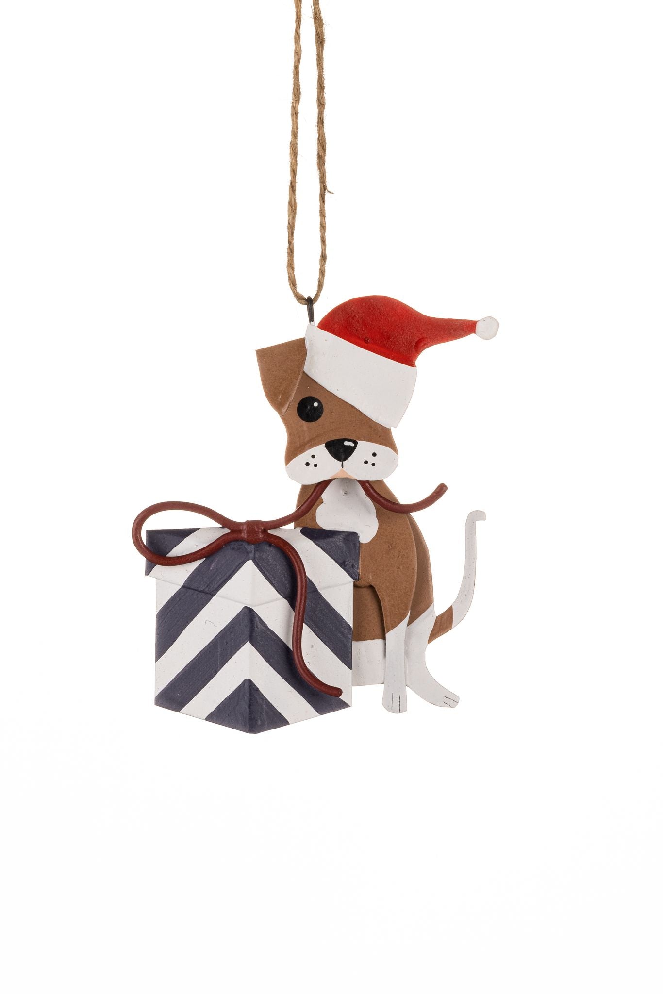 Christmas Dog Untying Present