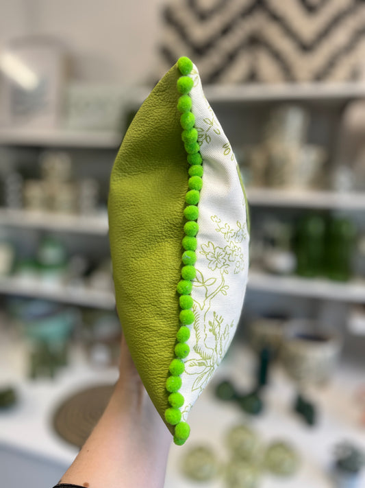 Light Green Leather Wild Cushion.