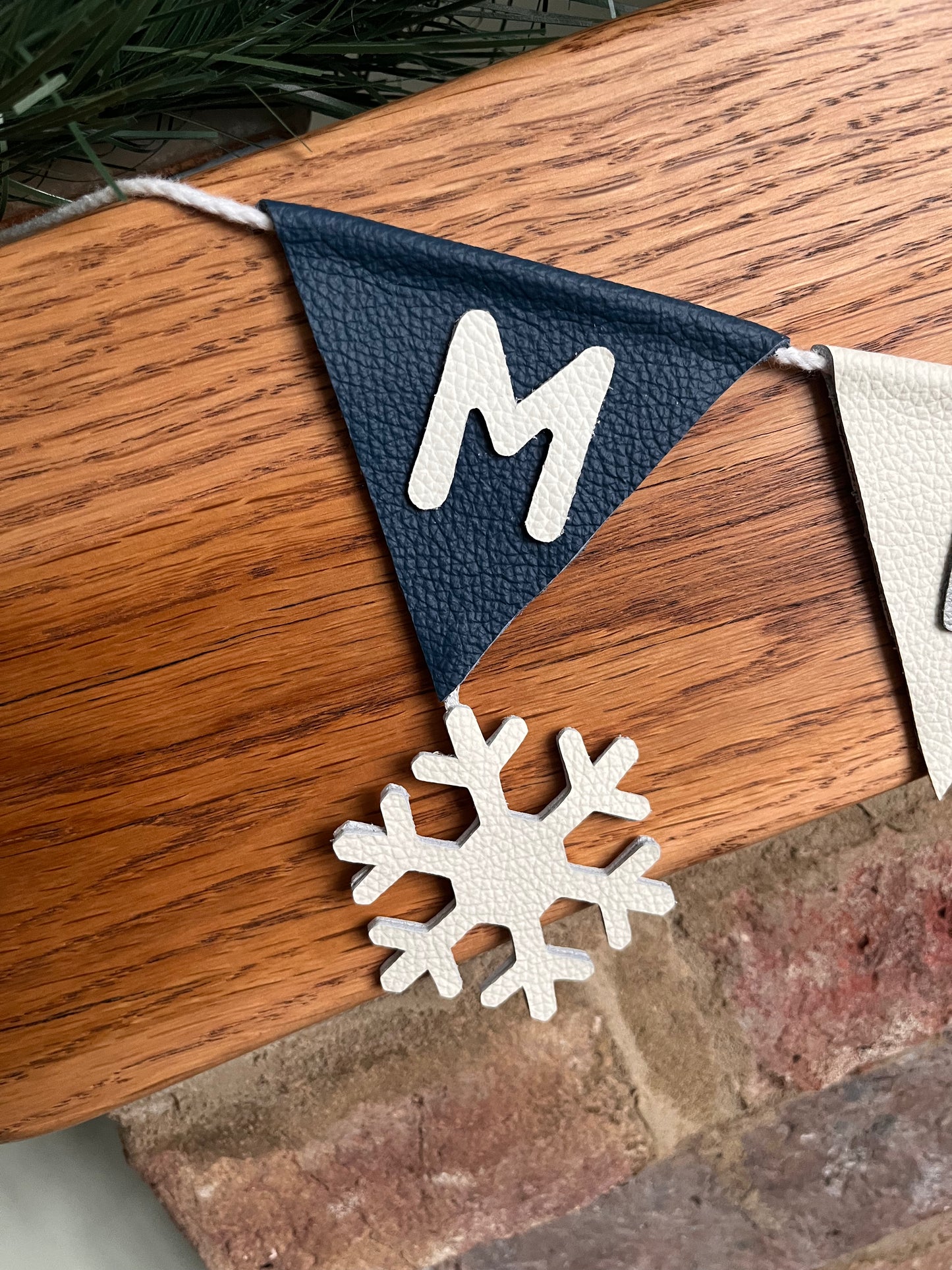 Merry Christmas Bunting With Snowflakes