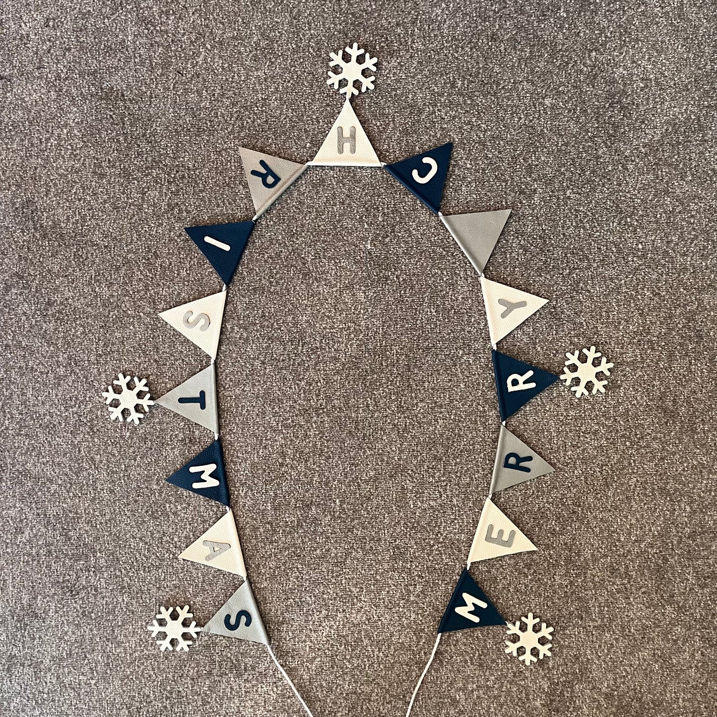 Merry Christmas Bunting With Snowflakes