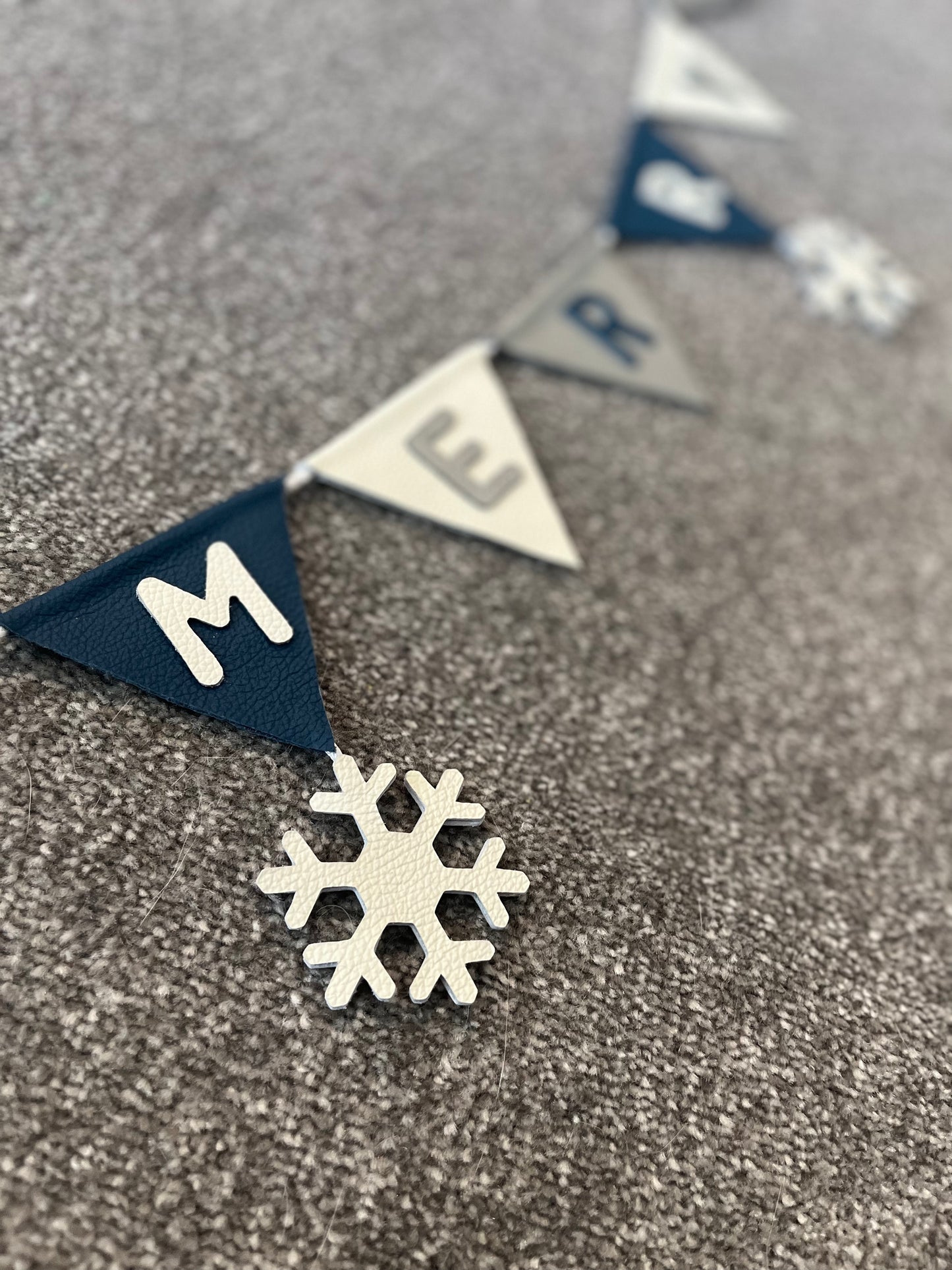 Merry Christmas Bunting With Snowflakes