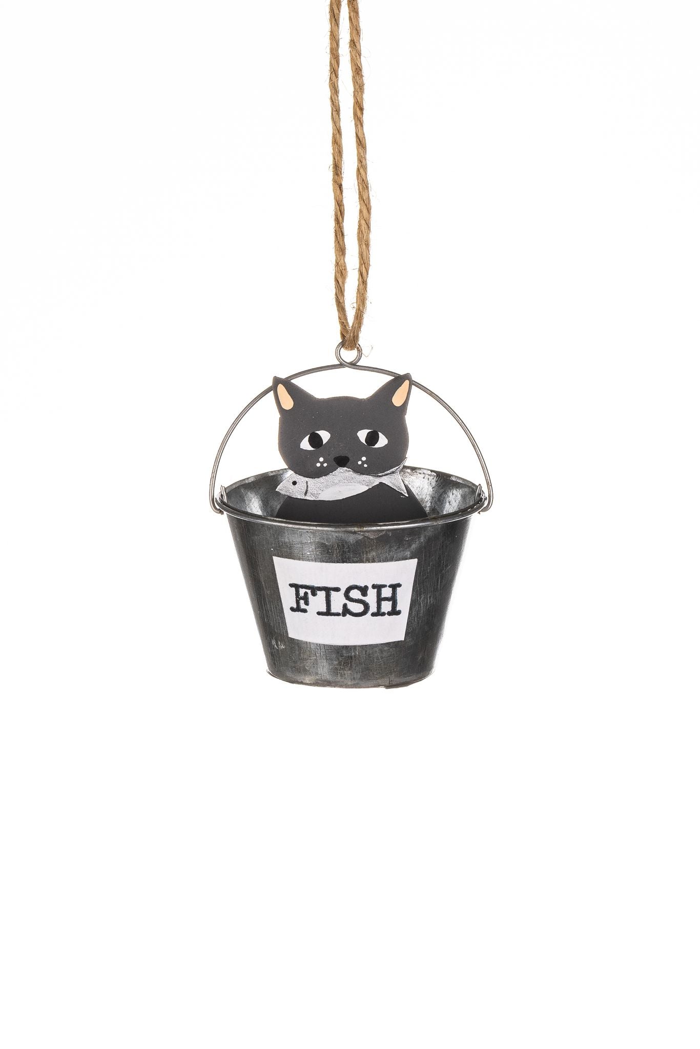 Cat And Fish In A Bucket.