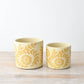 Yellow Floral Medium Planter