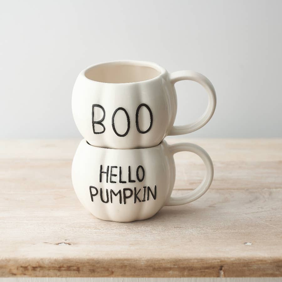 White BOO Pumpkin Mug