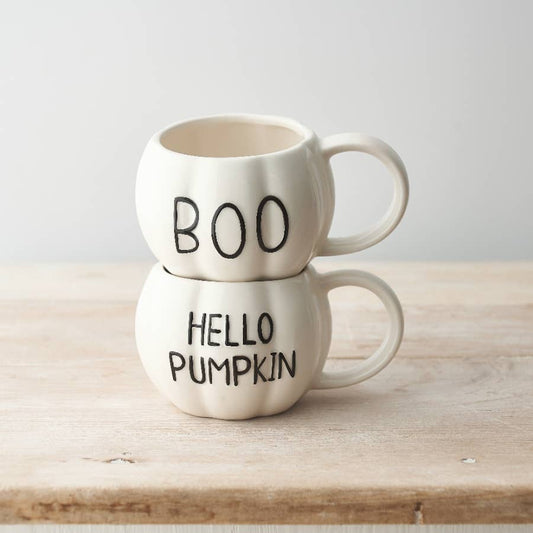 White BOO Pumpkin Mug