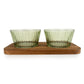 Round Glass Dishes on Mango Wood Tray