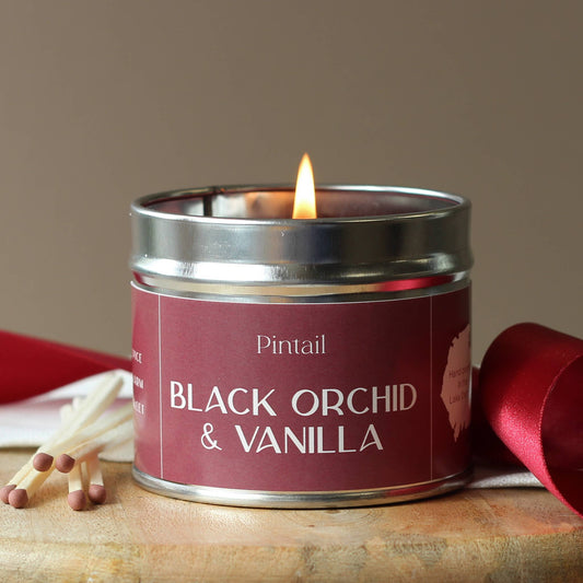 Black Orchid & Vanilla Medium Tin Candle