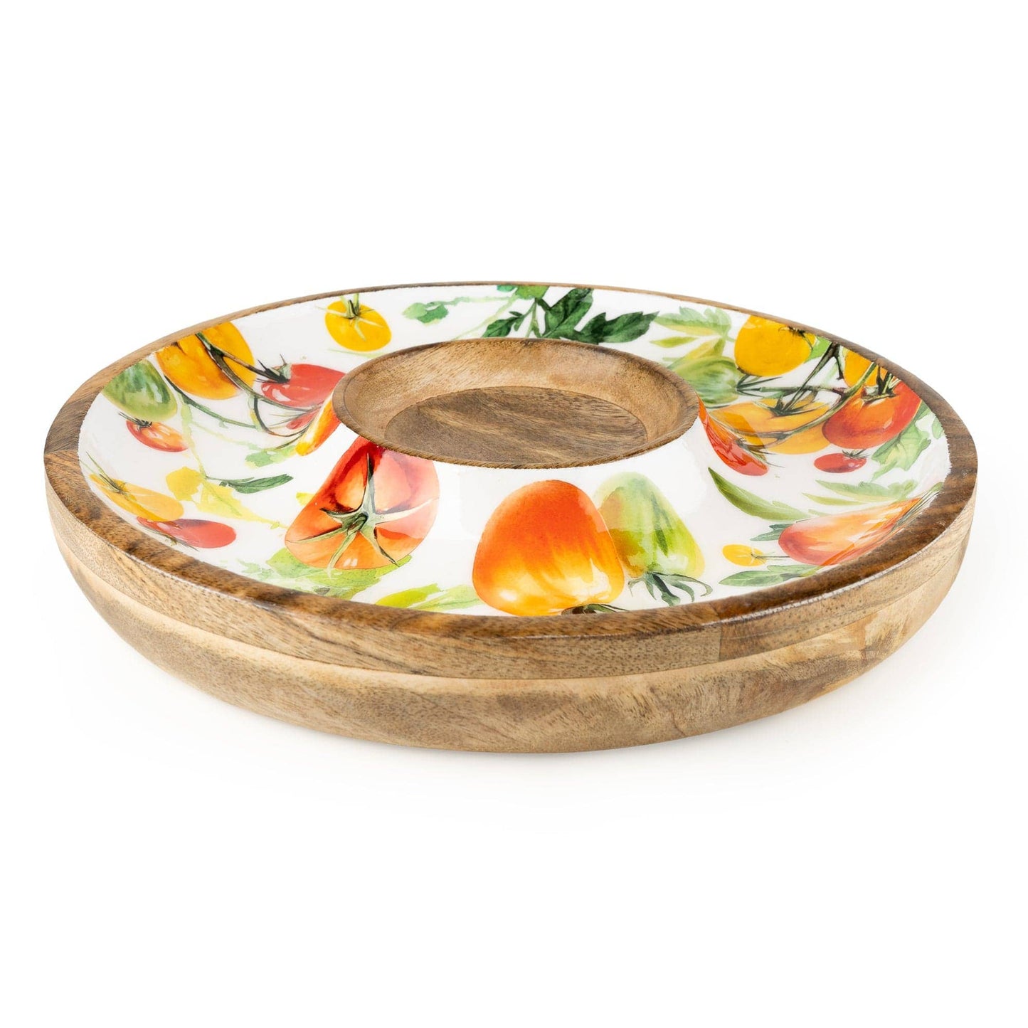 Handcrafted Tomato Chip & Dip Mango Wood Dish