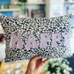 Lilac Leather Happy Cushion