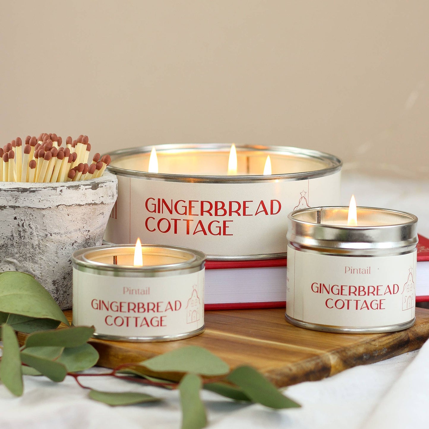 Gingerbread Cottage Medium Tin Candle