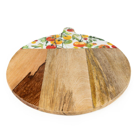 Handcrafted Tomato Round Pizza Board Mango Wood