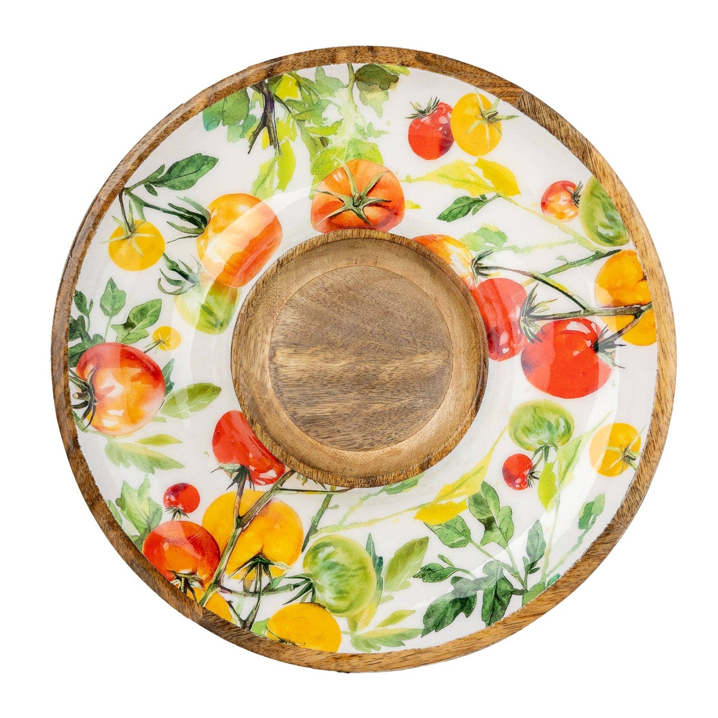 Handcrafted Tomato Chip & Dip Mango Wood Dish