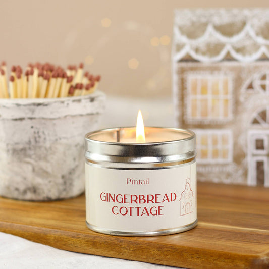 Gingerbread Cottage Medium Tin Candle
