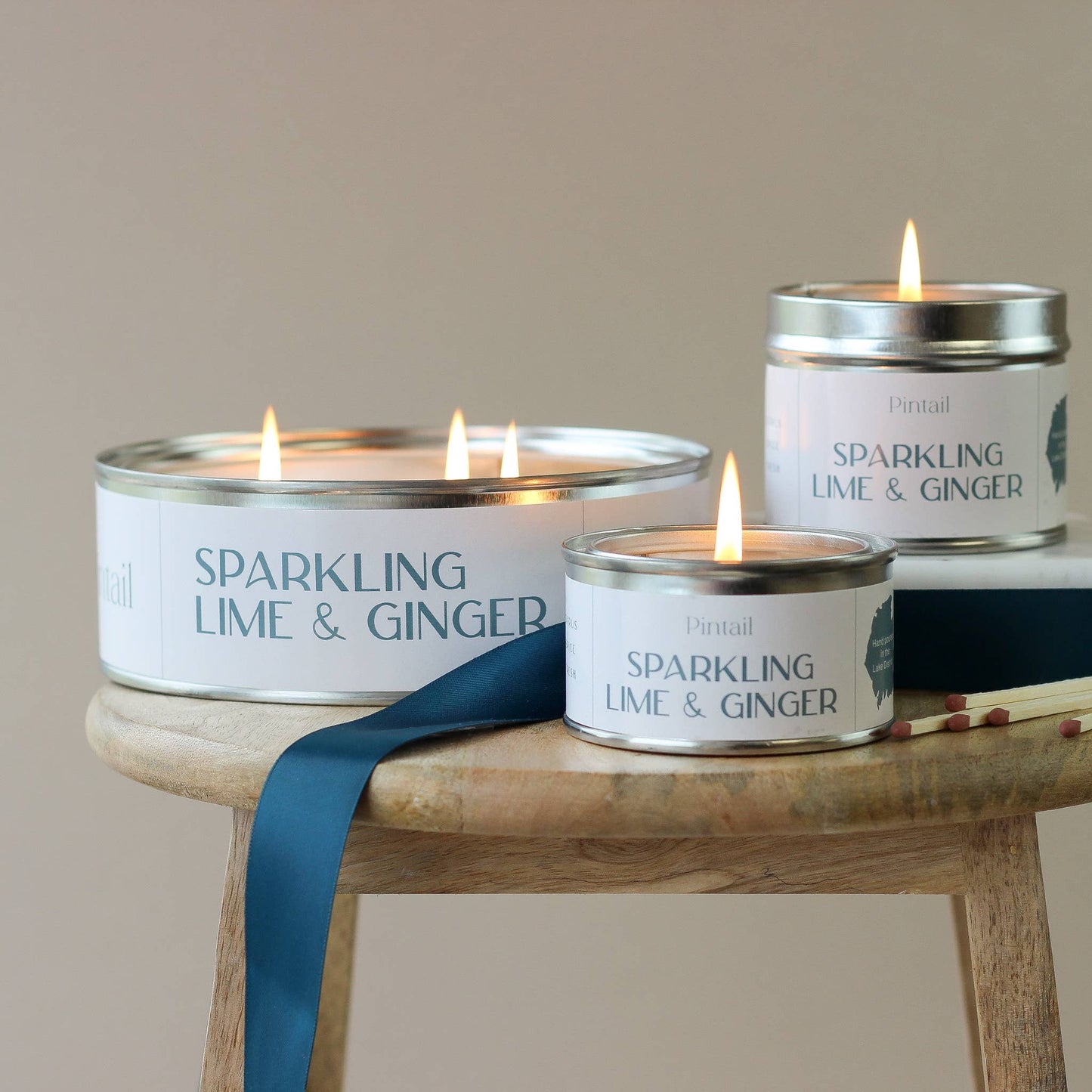 Sparkling Lime and Ginger Medium Tin Candle