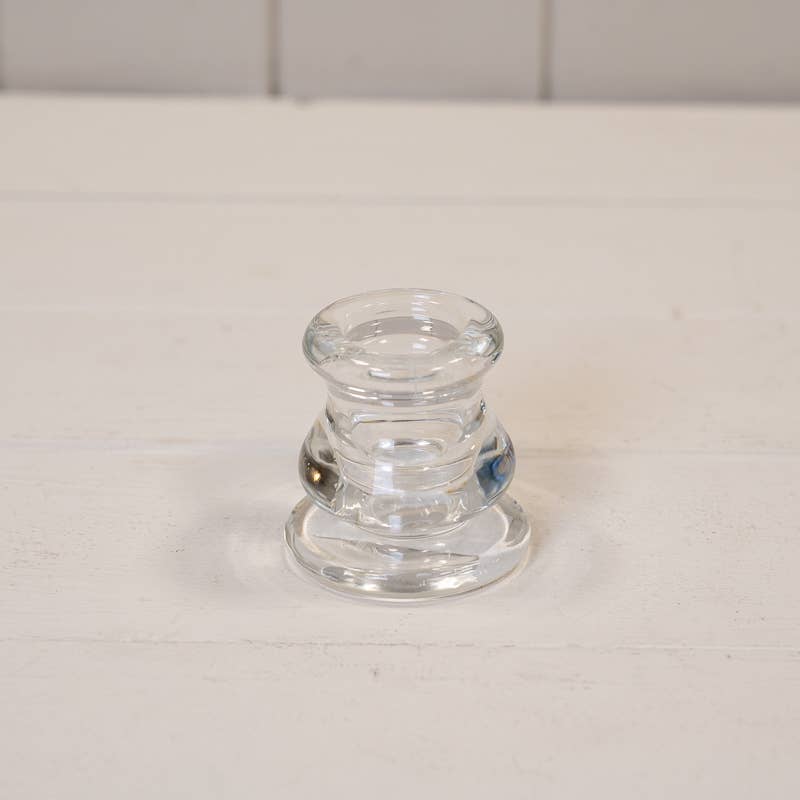 Clear Glass Candle Stick Holder