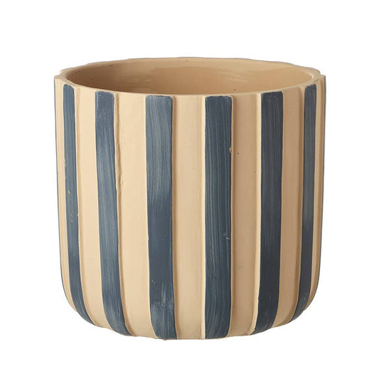 Large Blue Stripe Pot