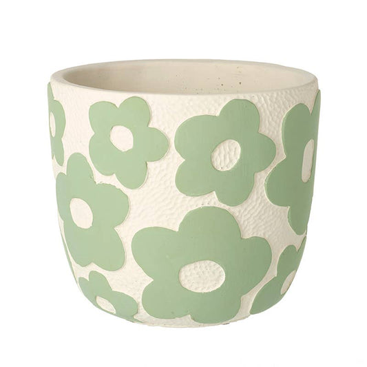 Large Green Flower Pattern Pot