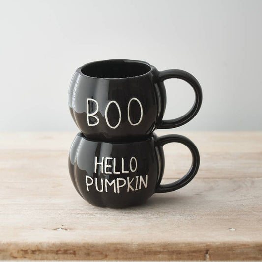 Black BOO Pumpkin Mug