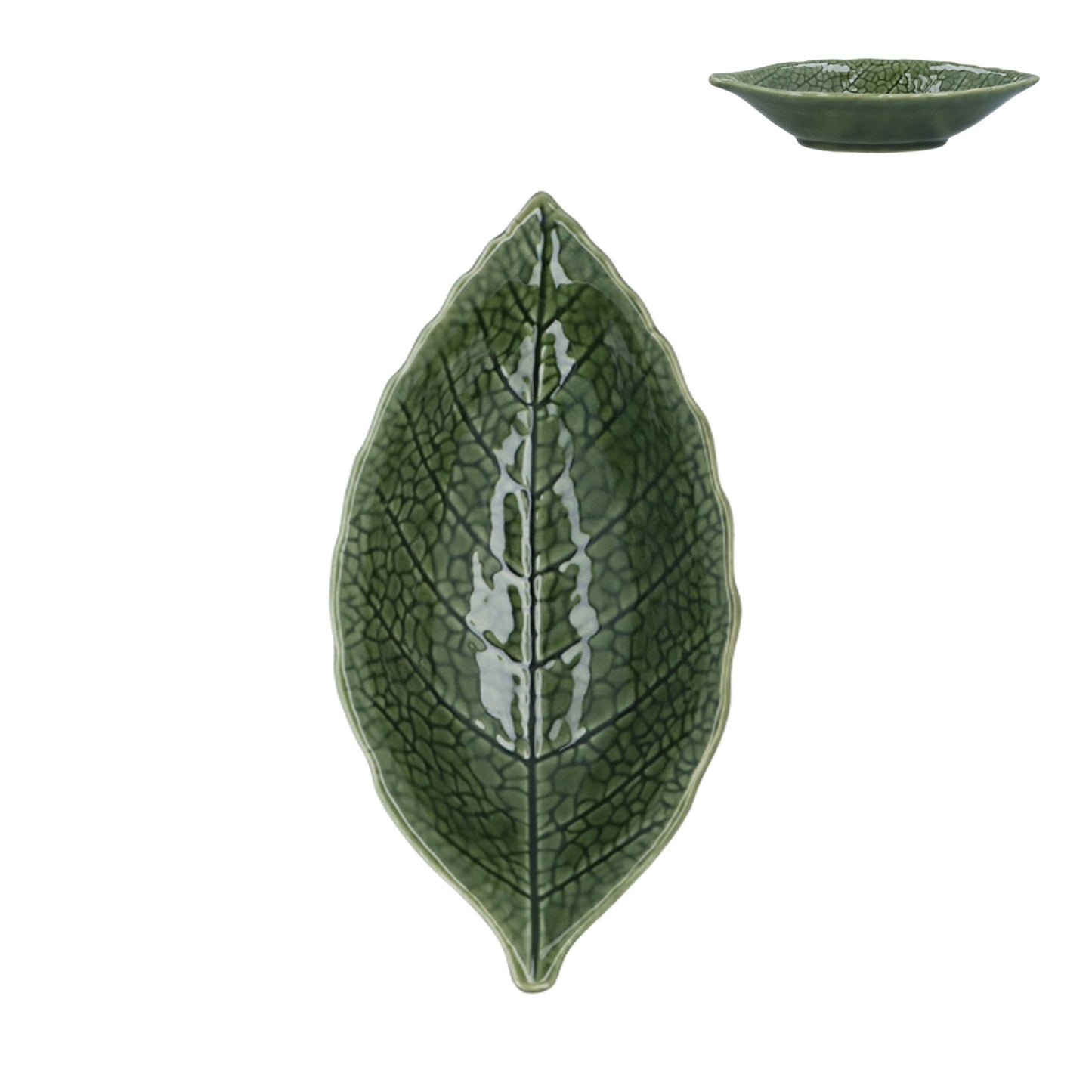 Green Leaf Ceramic Dish