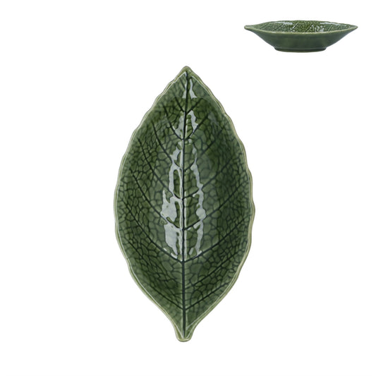 Green Leaf Ceramic Dish
