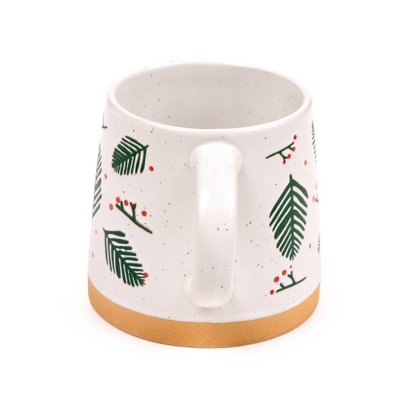 Pine Sprigs & Berries Tapered Stoneware Mug