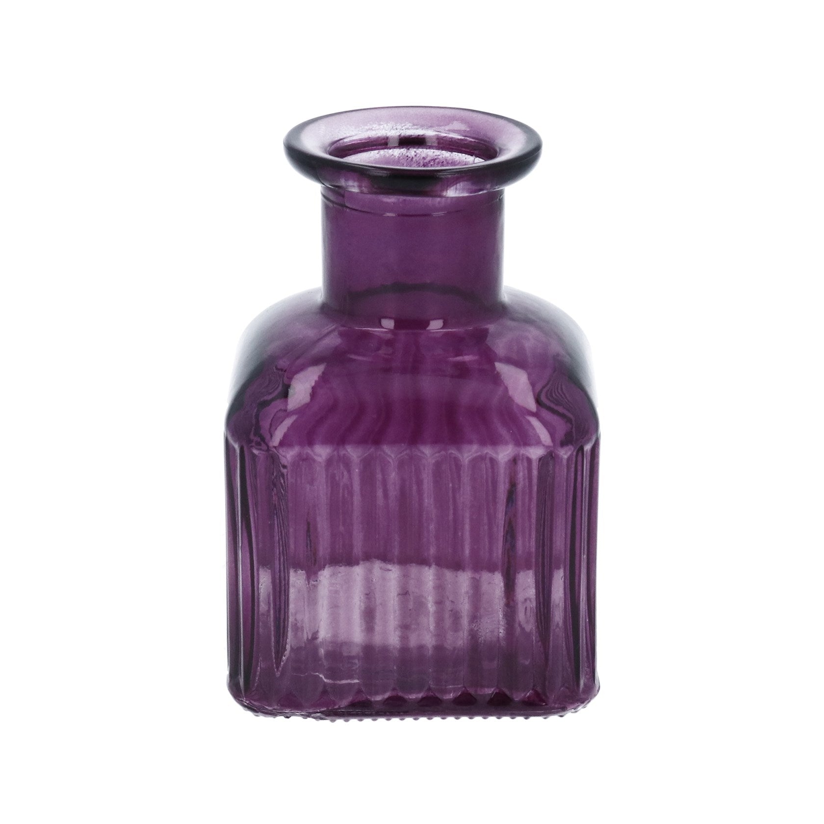 Square Ribbed Glass Purple Square Ribbed Glass Vase – The Interior Port