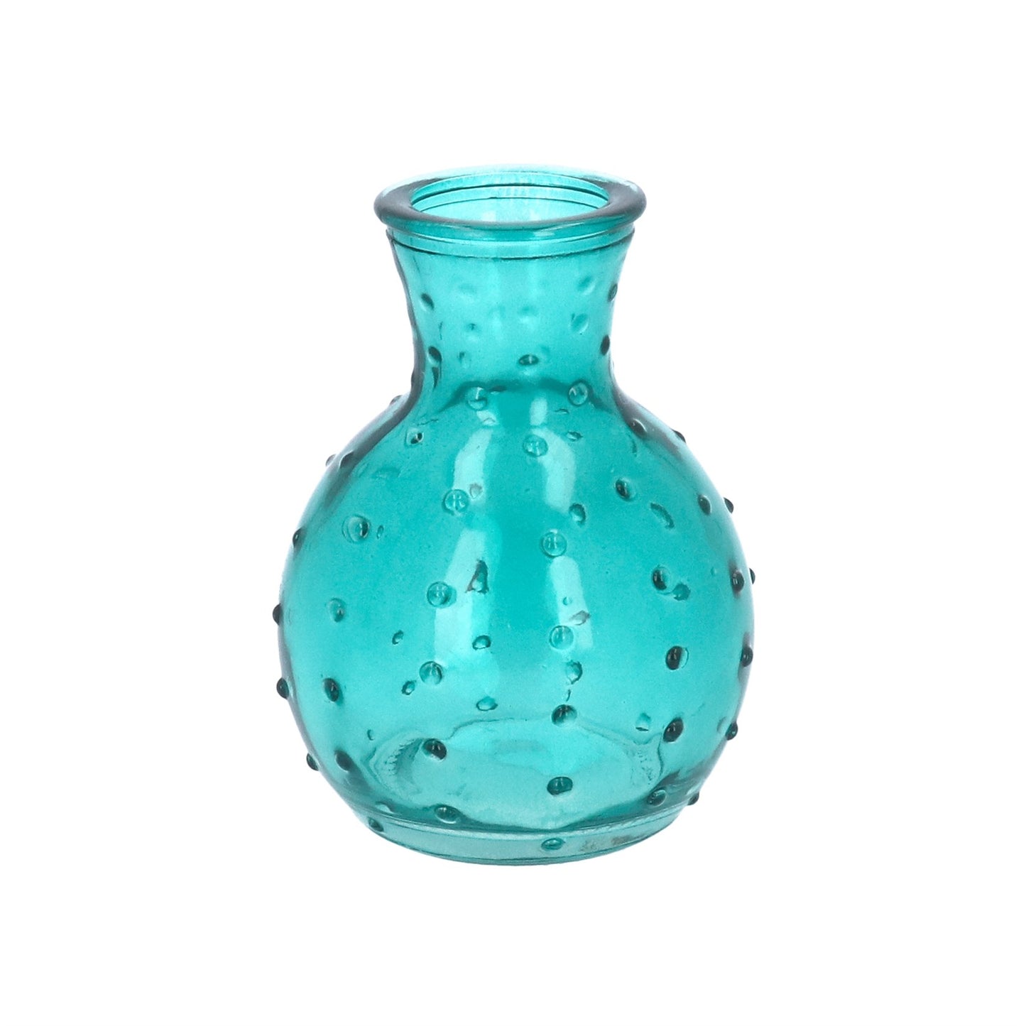 Teal Dimple Mini Bud Vase