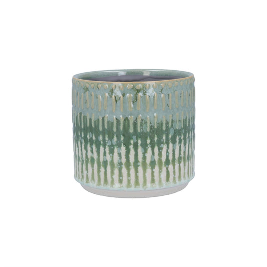 Green Reactive Glaze Stoneware Extra Small Planter