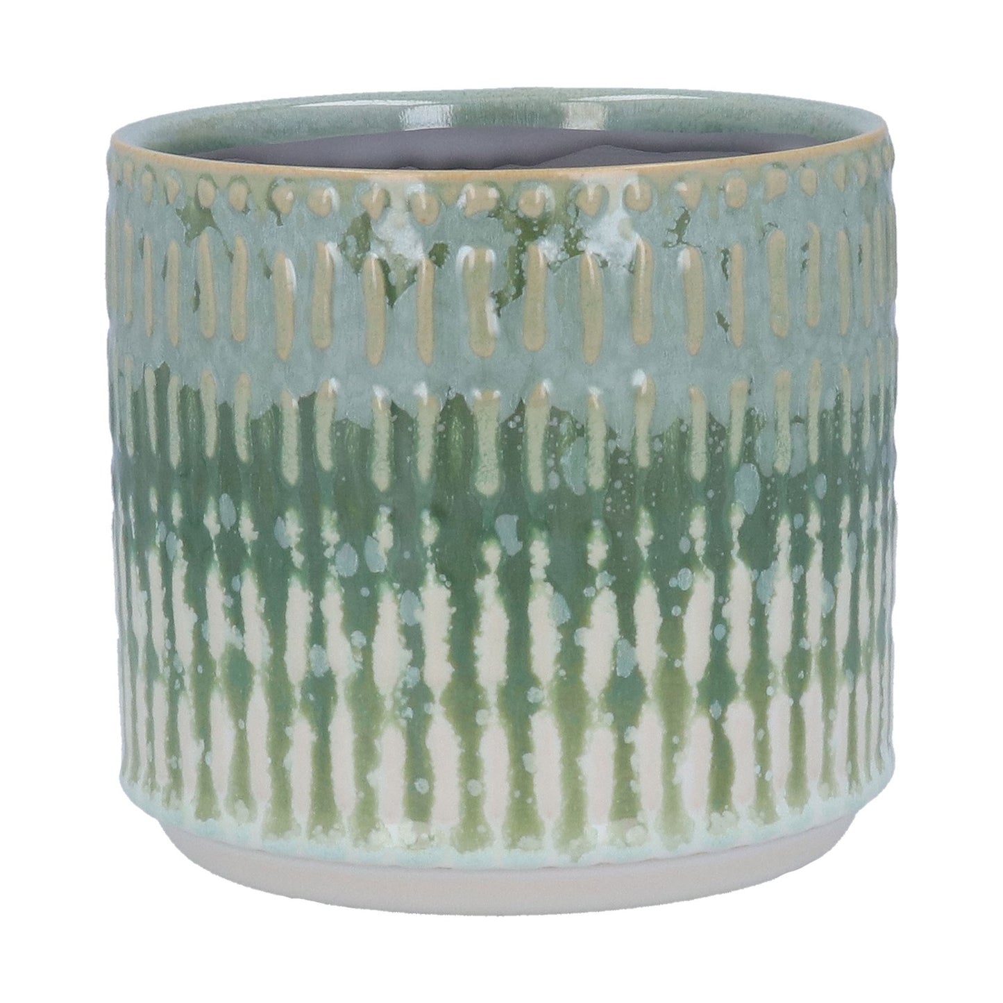Green Reactive Glaze Stoneware Large Planter