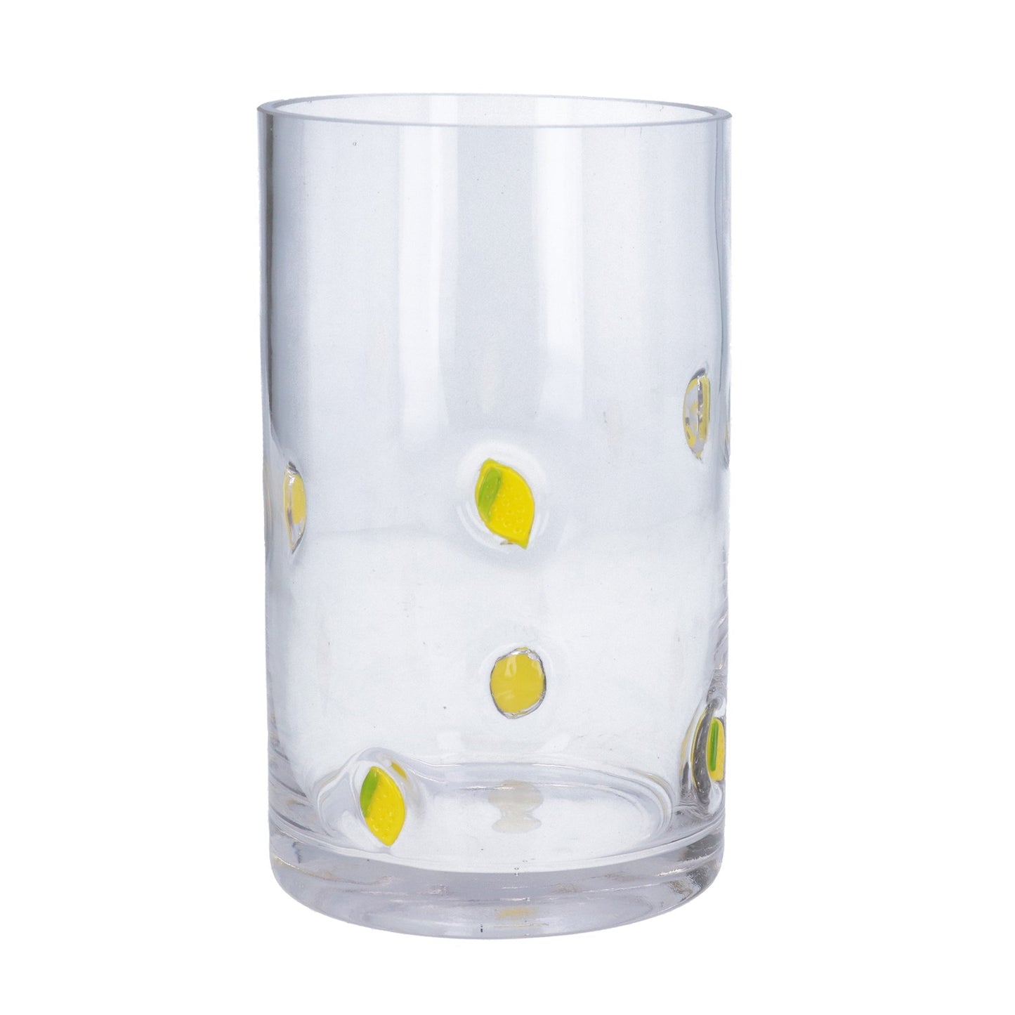 Glass Embossed Lemons Tube Vase