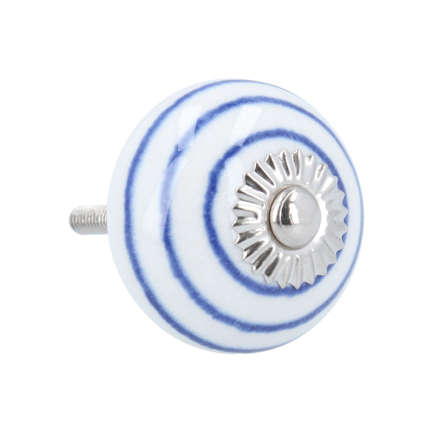 Navy Stripe Ceramic Knob