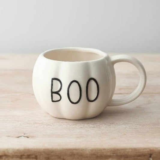 White BOO Pumpkin Mug