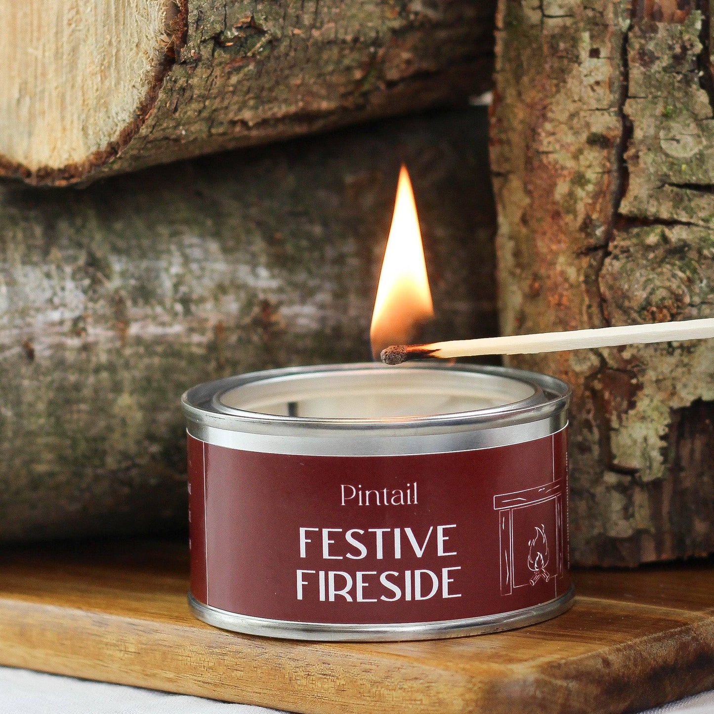 Festive Fireside Pintail Paint Pot Candle