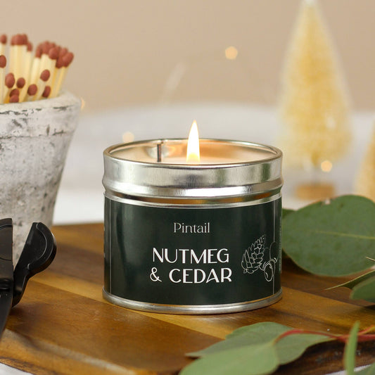 Nutmeg & Cedar Medium Tin Candle