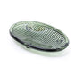 Green ribbed soap glass dish