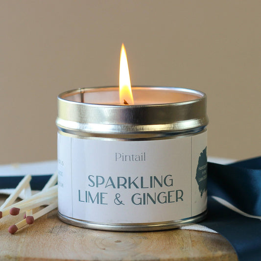 Sparkling Lime and Ginger Medium Tin Candle
