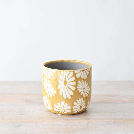 Stoneware Flower Small Planter
